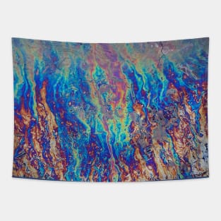 Vaporwave glitch oil spill Tapestry