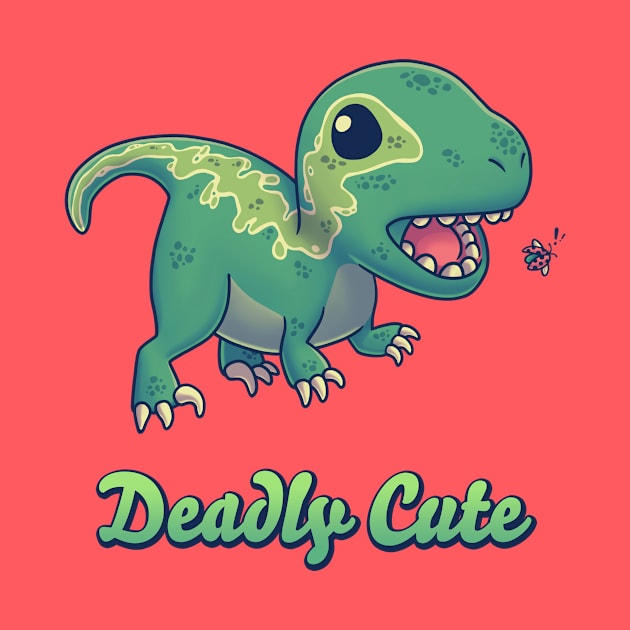 Deadly Cute Raptor // Kawaii Dinosaur, Paleontology, Animals by Geekydog