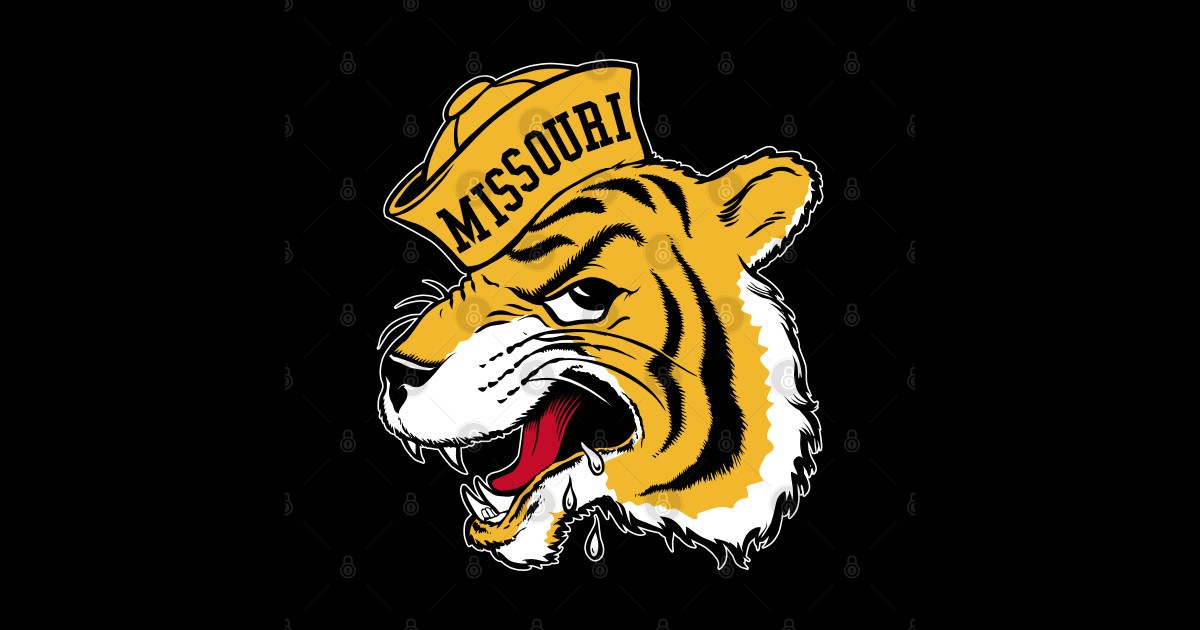 Vintage Tiger mascot wearing Cap w Stroke Missouri Posters and Art