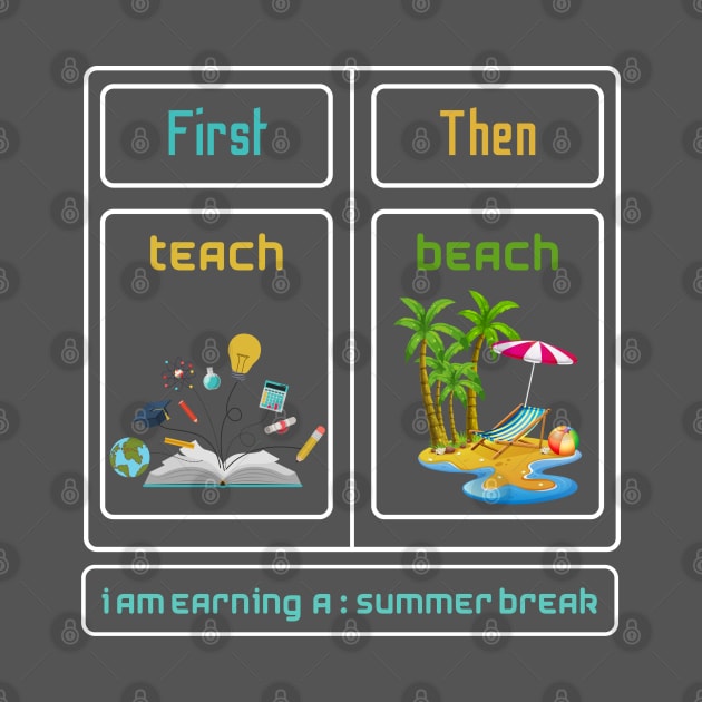 First Teach Then Beach I Am Earning A Summer Break by A tone for life