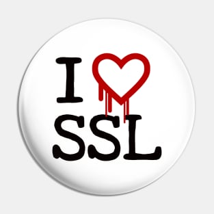 I Love SSL - Heart Bleed Bug Shirt Pin