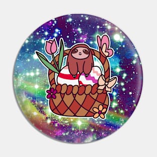 Easter Basket Sloth - Rainbow Space Pin