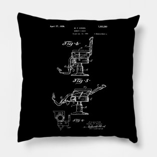 Barber's Chair Patent / barber gift idea / barber present Pillow