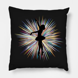 Ballerina With Tutu in Silhouette Pillow