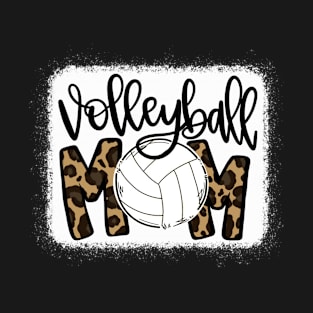 Volleyball Mom Leopard Volleyball Mama Christmas T-Shirt