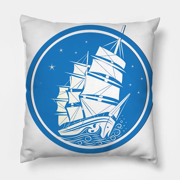 Old sailing ship - bark Pillow by PharaohCloset