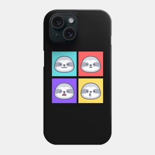 Quirky Squares, Cute Sloths Phone Case