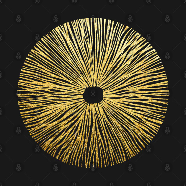 Gold magic mushroom spore print - Mushroom - T-Shirt