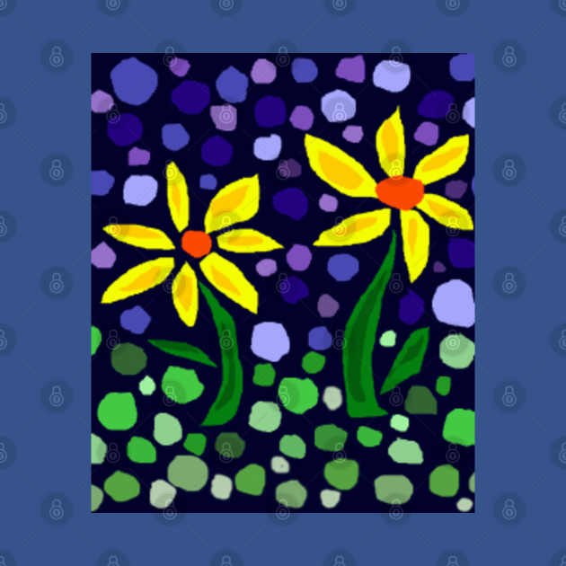 Fun Artsy Yellow Daisy Flowers Abstract - Daisies - T-Shirt