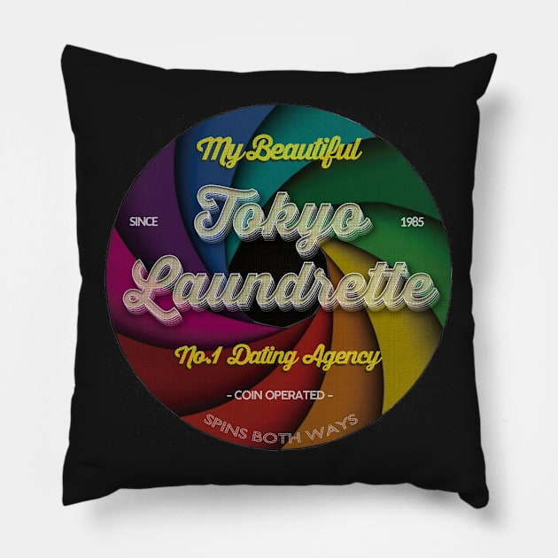 My Beautiful Tokyo Laundrette Pillow by BenCowanArt