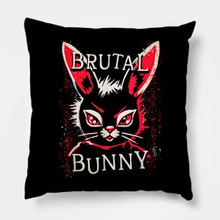 Brutal Bunny Punk Goth Grunge Bunny Rabbit Pillow