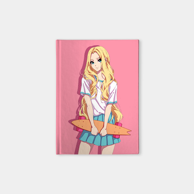 a cute anime girl with a skateboard anime girls notebook teepublic a cute anime girl with a skateboard