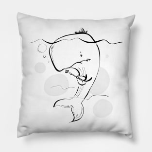 Whale playing the banjo Pillow