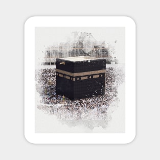 Saint Kaaba, Masjid Al Haram, watercolour illustration Islamic art Magnet