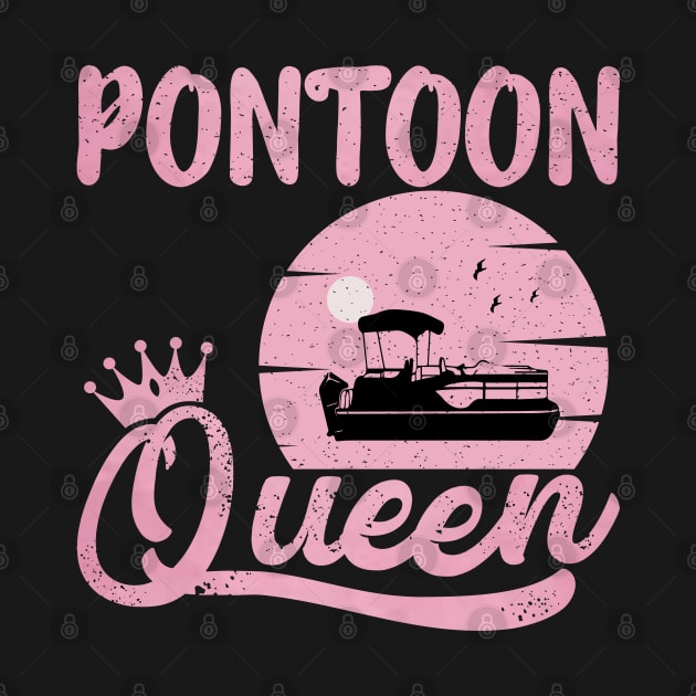 Pontoon Queen Vintage Funny Pontoon Boat Lover Girls by Sowrav