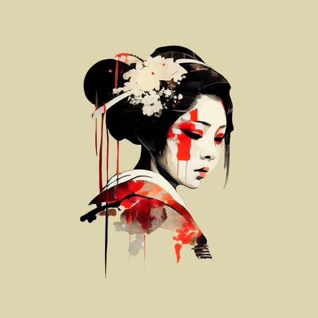 Geisha ink painting by KOTOdesign