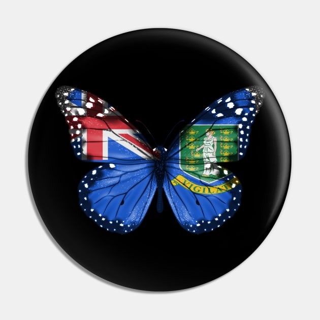 British Virgin Islanders Flag  Butterfly - Gift for British Virgin Islanders From British Virgin Islands Pin by Country Flags