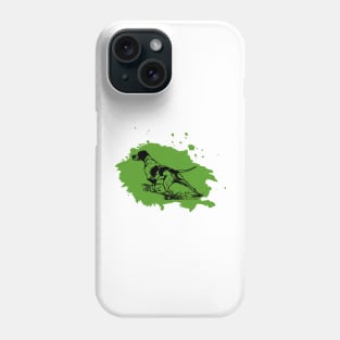 Pointer Hunting Dog Green Sketch Splash Phone Case