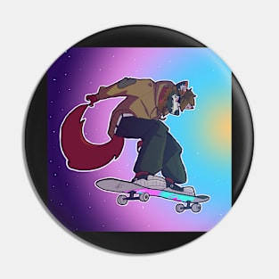 Wolf Skater Pin