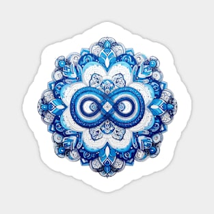 Mandala Blue White 2 Magnet