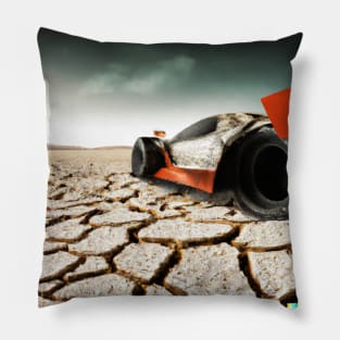 Fast car on a dry planet Pillow