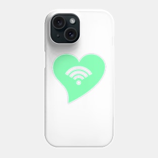 Mint Green WiFi Heart Phone Case