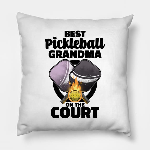 Best Pickleball Grandma Paddle Pickleballer Lucky Pickleball Pillow by MerchBeastStudio