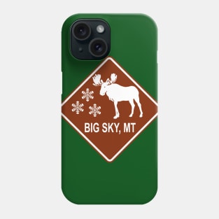 Winter Big Sky MT MUTCD W11-21 Moose Sign - Brown Phone Case