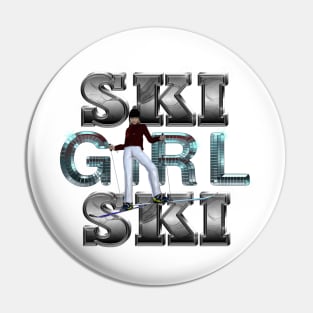 Ski Girl Ski Pin