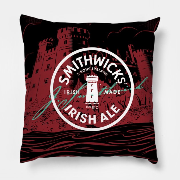 smithwick irish ale Pillow by nitnotnet