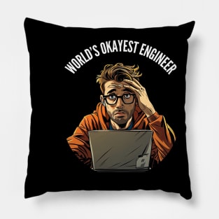 World's Okayest Engineer v1 (round) Pillow