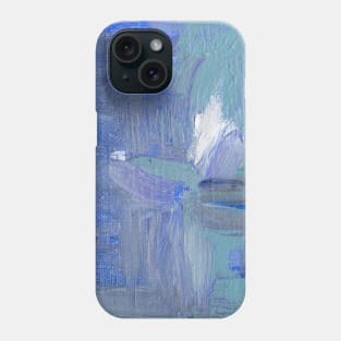 Abstract Oil Painting Waterlily White Blue Phone Case