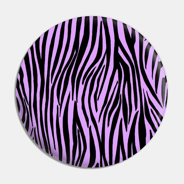 Zebra Stripes in Black and Lilac Purple Pin by OneThreeSix