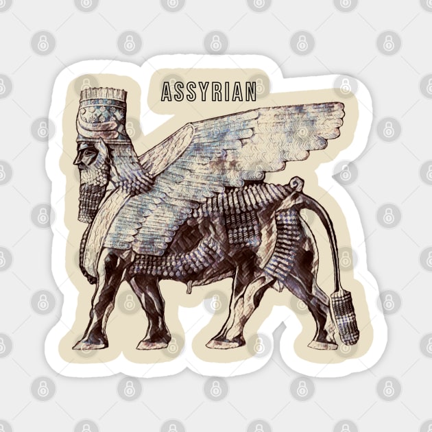 Assyrian Lamassu Magnet by doniainart