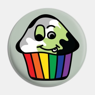 Agender Pride Rainbow Cupcake Pin