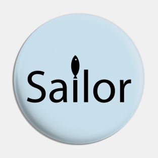 Sailor typographic logo design Pin