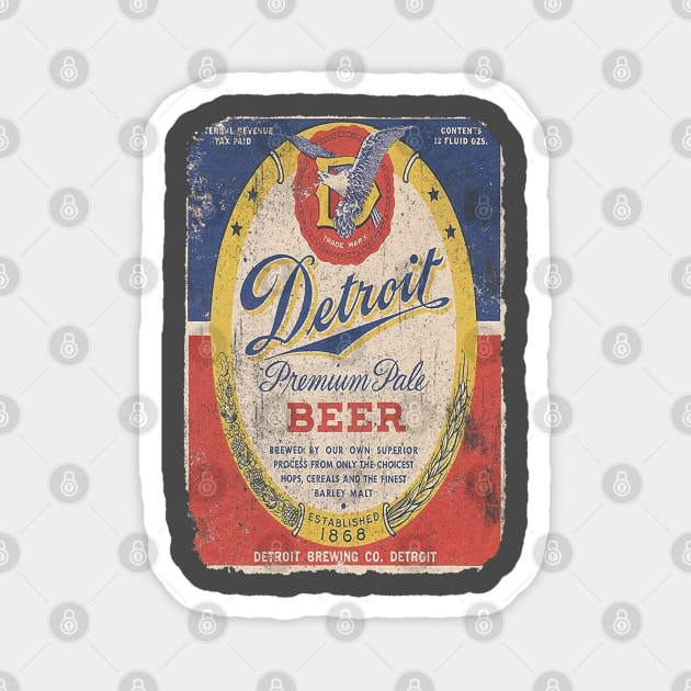 Detroit Premium Pale Beer - Vintage Style Magnet by G! Zone