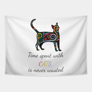 Time Spent With Cats - T-Shirt V2 Tapestry