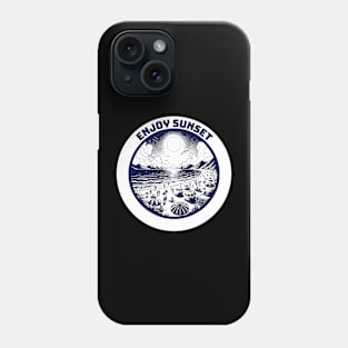 summertime sunset beach illustration Phone Case