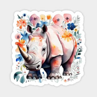 Floral rhino Magnet