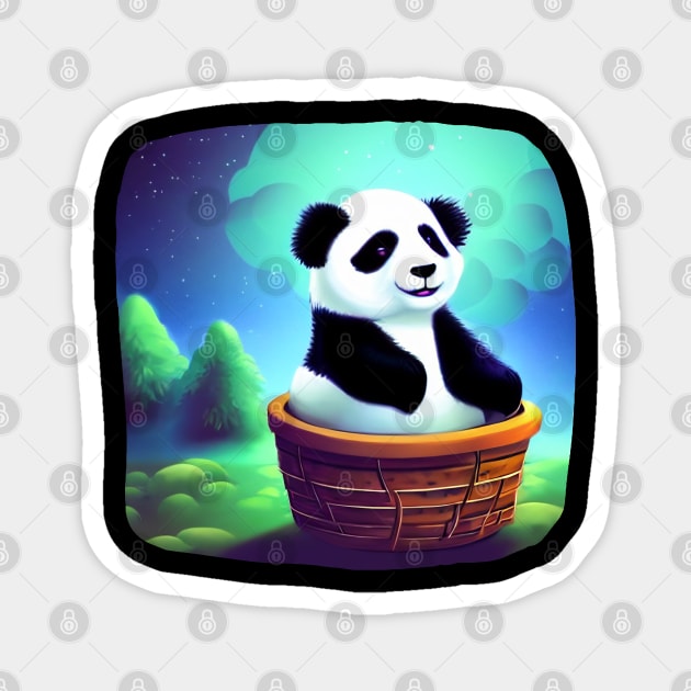 Panda Stranded in new Planet - Adorable Panda Magnet by Suga Collection