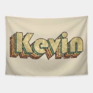 Kevin // Vintage Rainbow Typography Style // 70s Tapestry