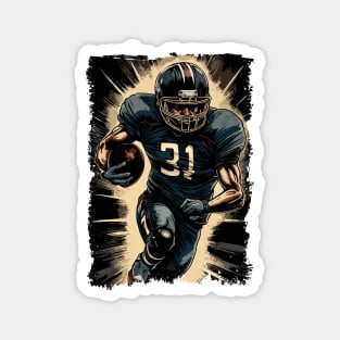 ✪ Football Player Portrait ☛ Abstract Vector Art Illustration Magnet