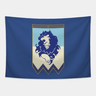 Blue Lions Banner Tapestry