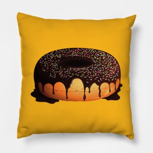 Chocolate Covered Donut With Sprinkles Pillow