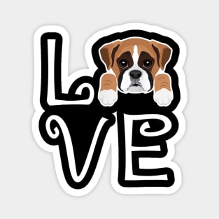 LOVE Boxer Dog Face Funny Magnet