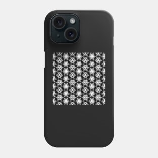 Black and White Geometric Snowflake Pattern Phone Case