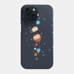 Planets of Solar System in parade Phone Case