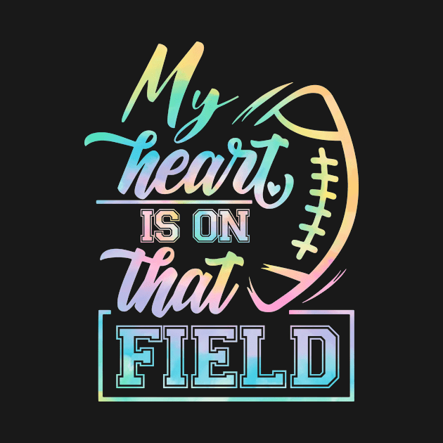 Funny My Heart Is On That Field Football Mom Leopard by Ene Alda