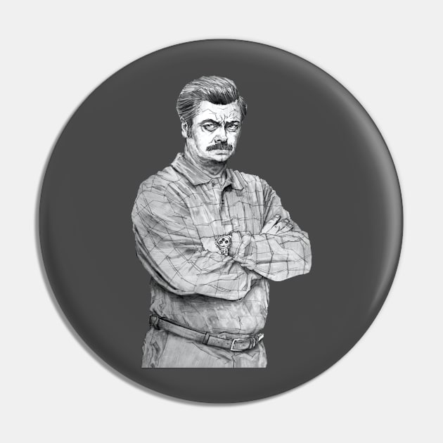 Ron F-ing Swanson Pin by tomasoverbai